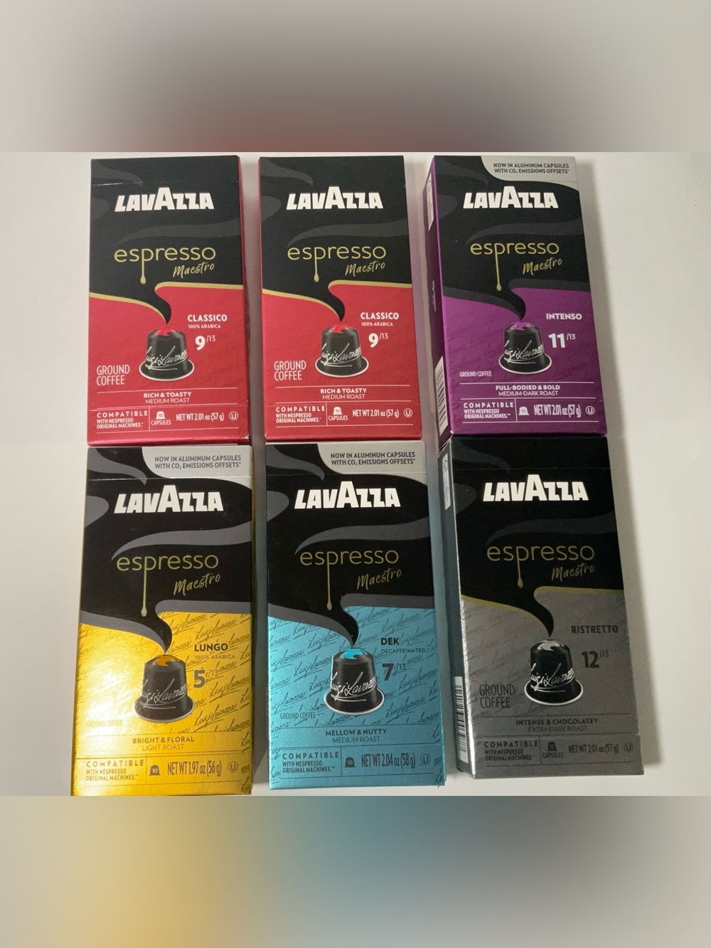 6PK Lavazza Espresso Variety Pack of Aluminum Capsules 10 Count BB 3/09/25